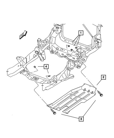 Front Axle Skid Plate for 2001 Dodge Durango #0