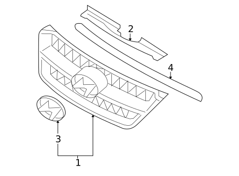 Grille & Components for 2007 Hyundai Sonata #0