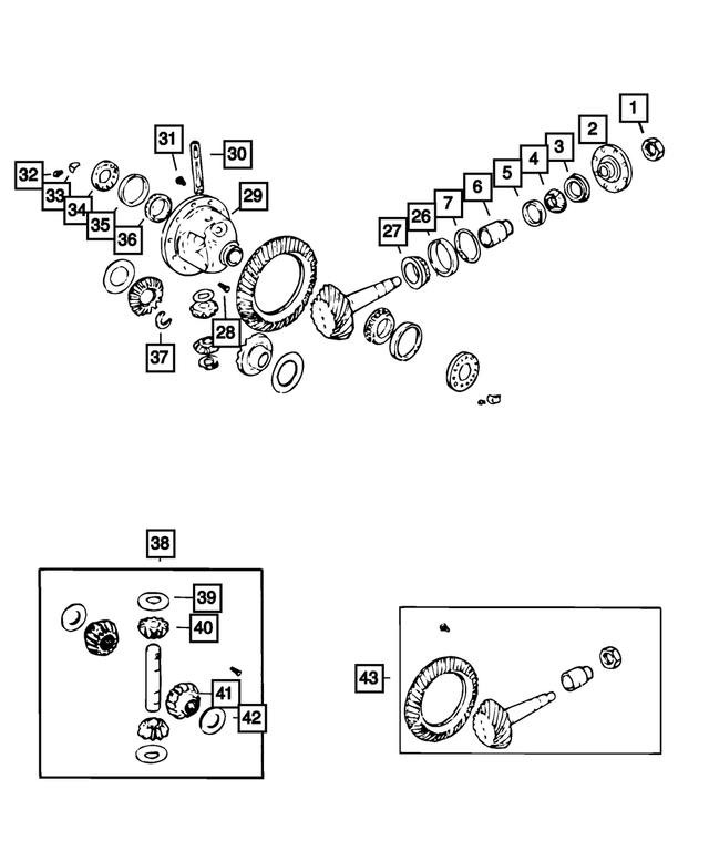 68032258AA - Rear Axle; Corporate 210 MM; Differential and Drive Line: Differential Case Assembly for Mopar Image