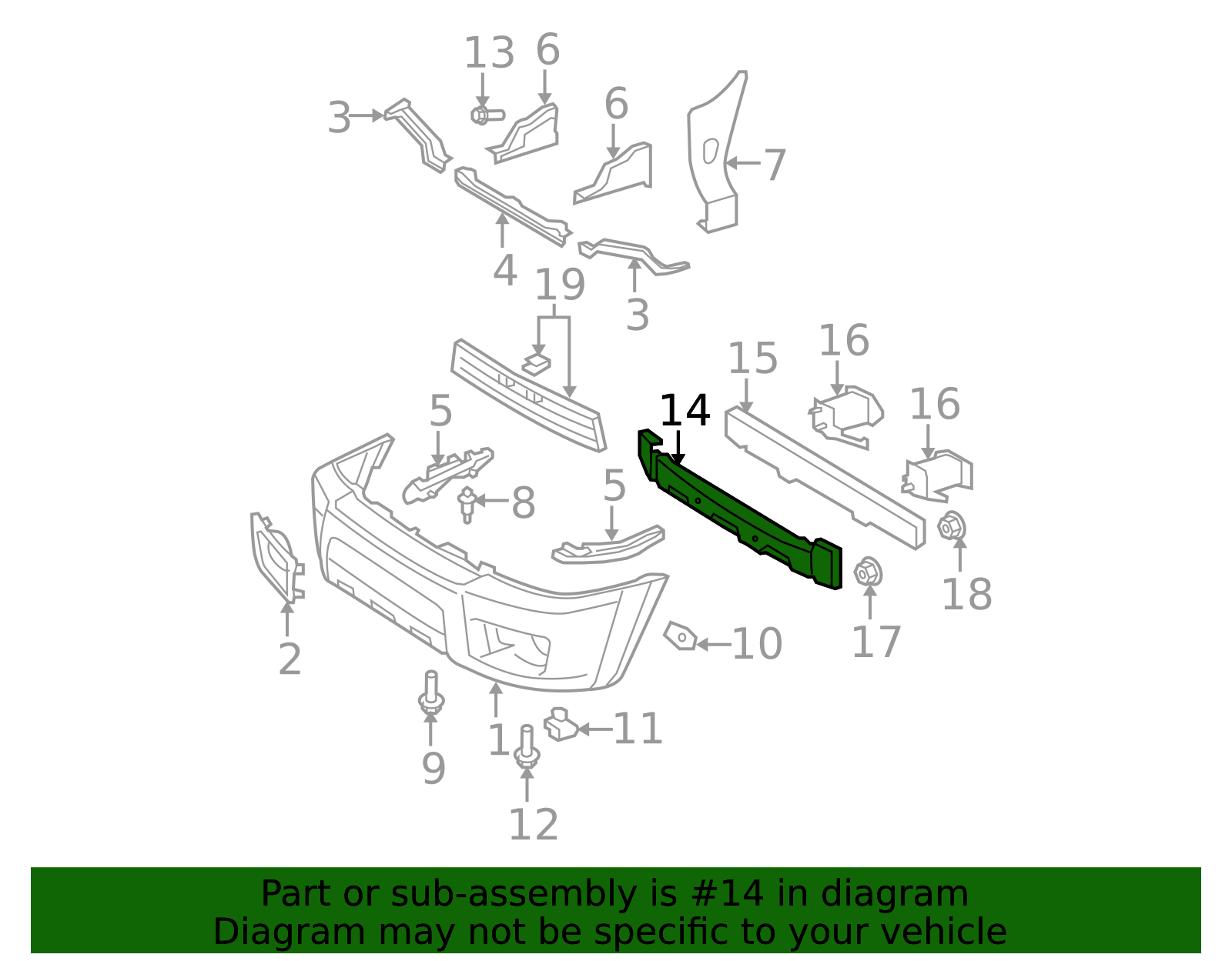 52611-35020 - Bumper Impact Absorber 2006-2009 Toyota 4Runner | Longo ...