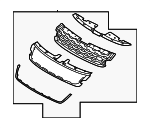 LR134491 - : 2020 Land Rover Range Rover Evoque - Grille Assembly for Land Rover: Range Rover Evoque Image