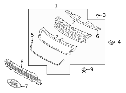Grille & Components for 2023 Land Rover Range Rover Evoque #0