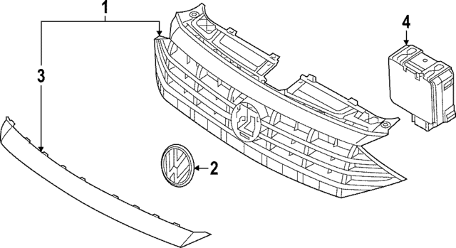 17A853651ALLDB - : Grille for Volkswagen: Jetta Image