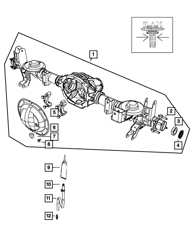 3432695 - Rear Axle; Corporate 210 MM; Differential and Drive Line: Hex Head Bolt, Mounting for Mopar Image image