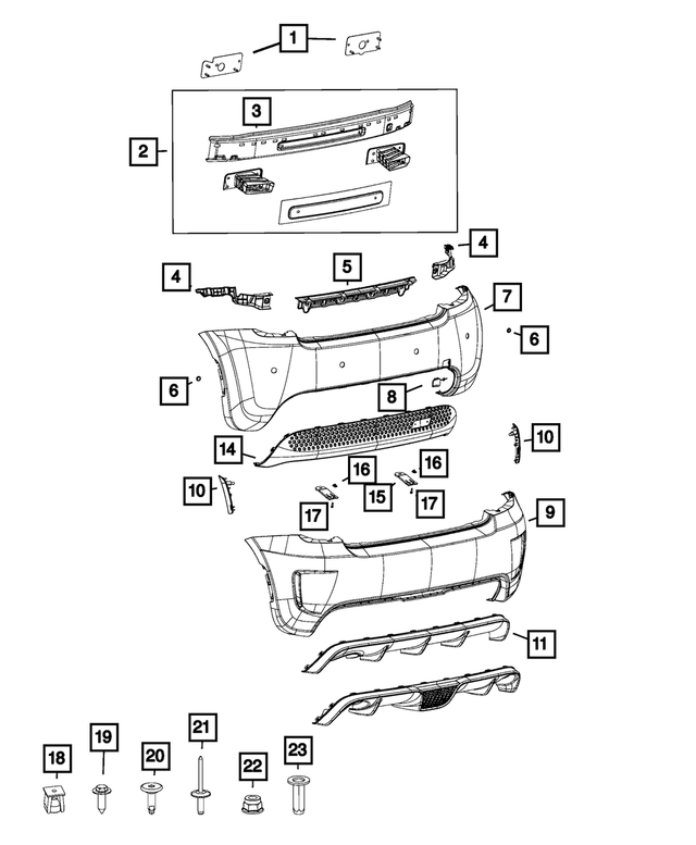 68194832AB - : Rear Upper Fascia for Mopar Image
