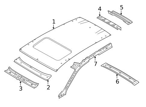 Roof & Components for 2018 Porsche Cayenne #1