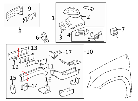 Structural Components & Rails for 2015 Chevrolet Traverse #0