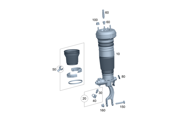 2233200705 - : Air Spring Strut for Mercedes-Benz Image
