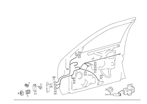Door Cable Harnesses & Protective Hoses for 1984 Mercedes-Benz 300SD #0