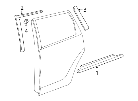 Exterior Trim - Rear Door for 2010 Pontiac Vibe #0