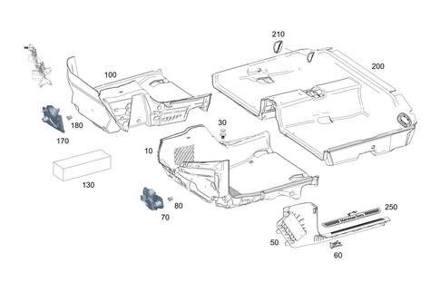 Front Panel Pillar Panelling, Lining on Floor and Footrest for 2017 Mercedes-Benz CLA250 #0