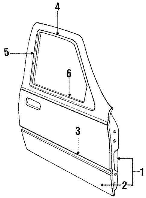 Exterior Trim - Door for 1990 Mercury Topaz #0