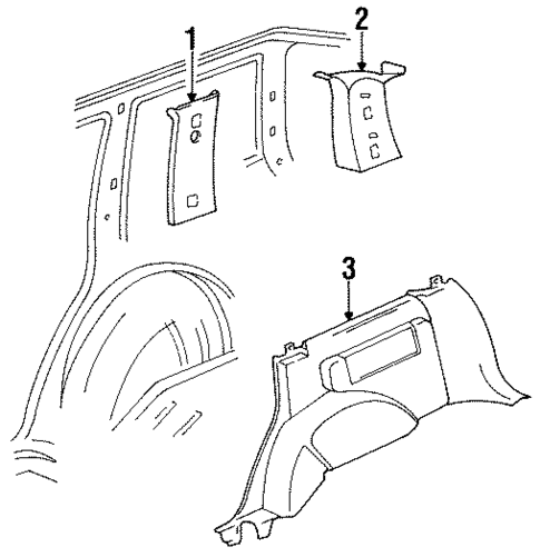 Interior Trim - Quarter Panels for 1997 Jeep Grand Cherokee #0