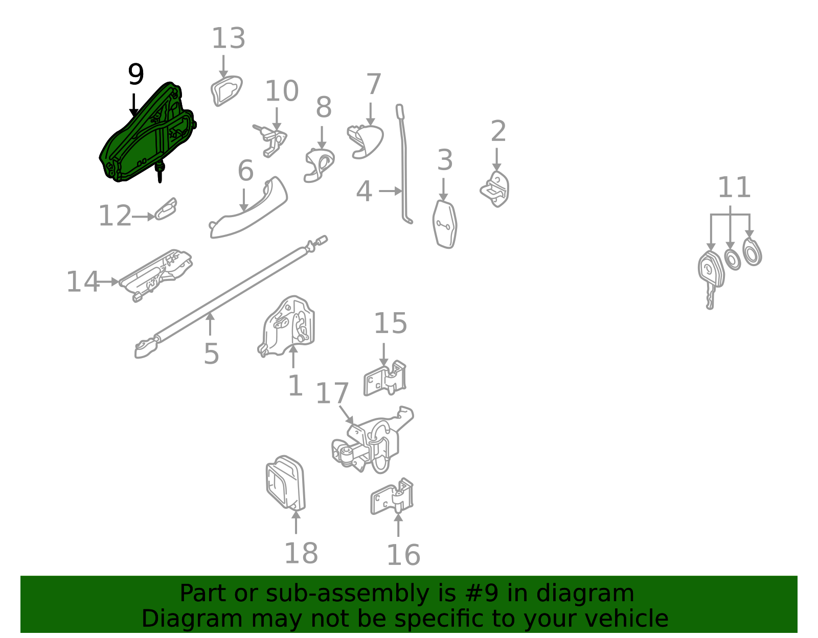51218243616 - 2000-2006 BMW X5 Carrier, Handle Right (51-21-8-243
