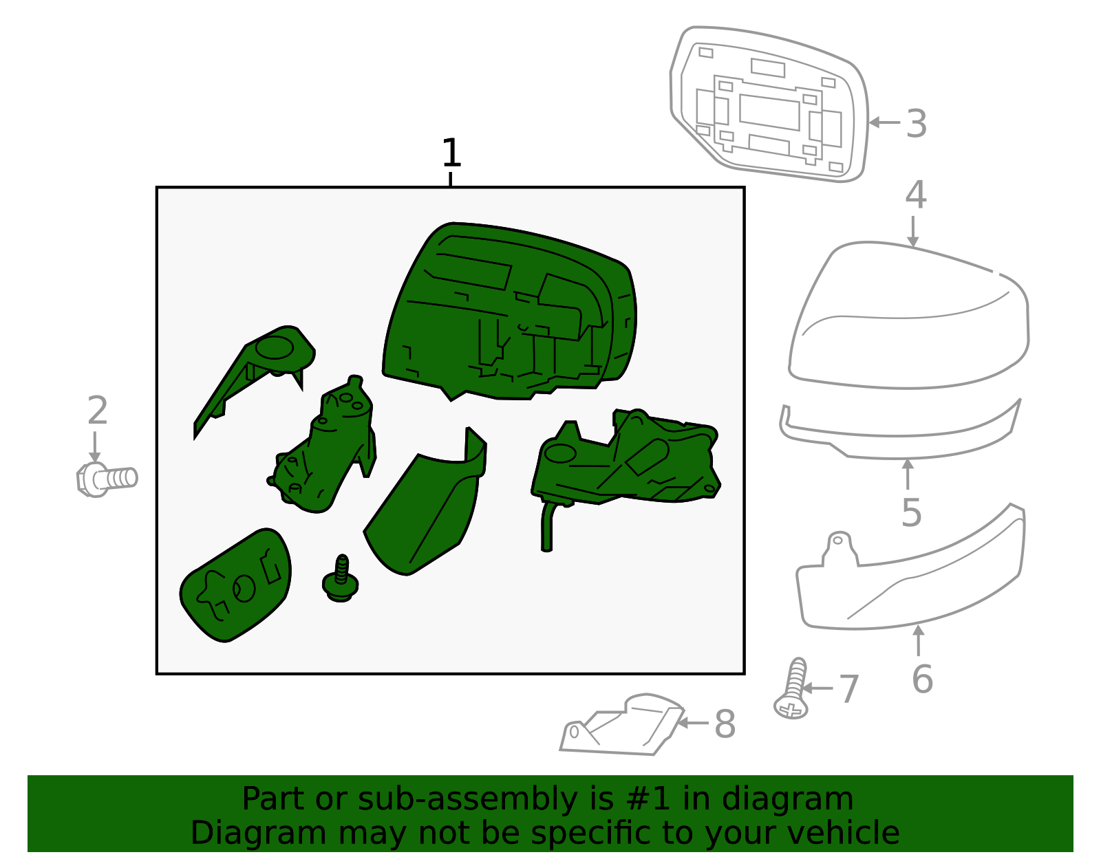 森羅パーツ 2013-2014 Subaru XV Crosstrek Mirror Assembly 91036FJ172 | OEM