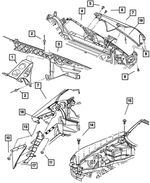 4865636AH - Body Sheet Metal Except Doors: Fender Support, Right for Mopar Image