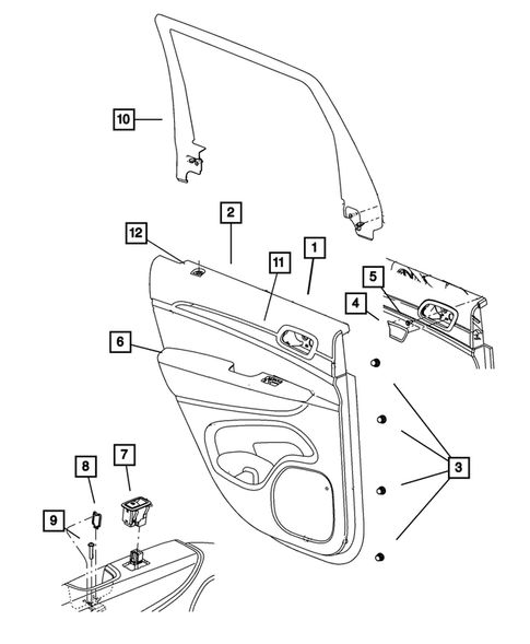 Door Trim Panels-Front and Rear for 2013 Jeep Grand Cherokee #1