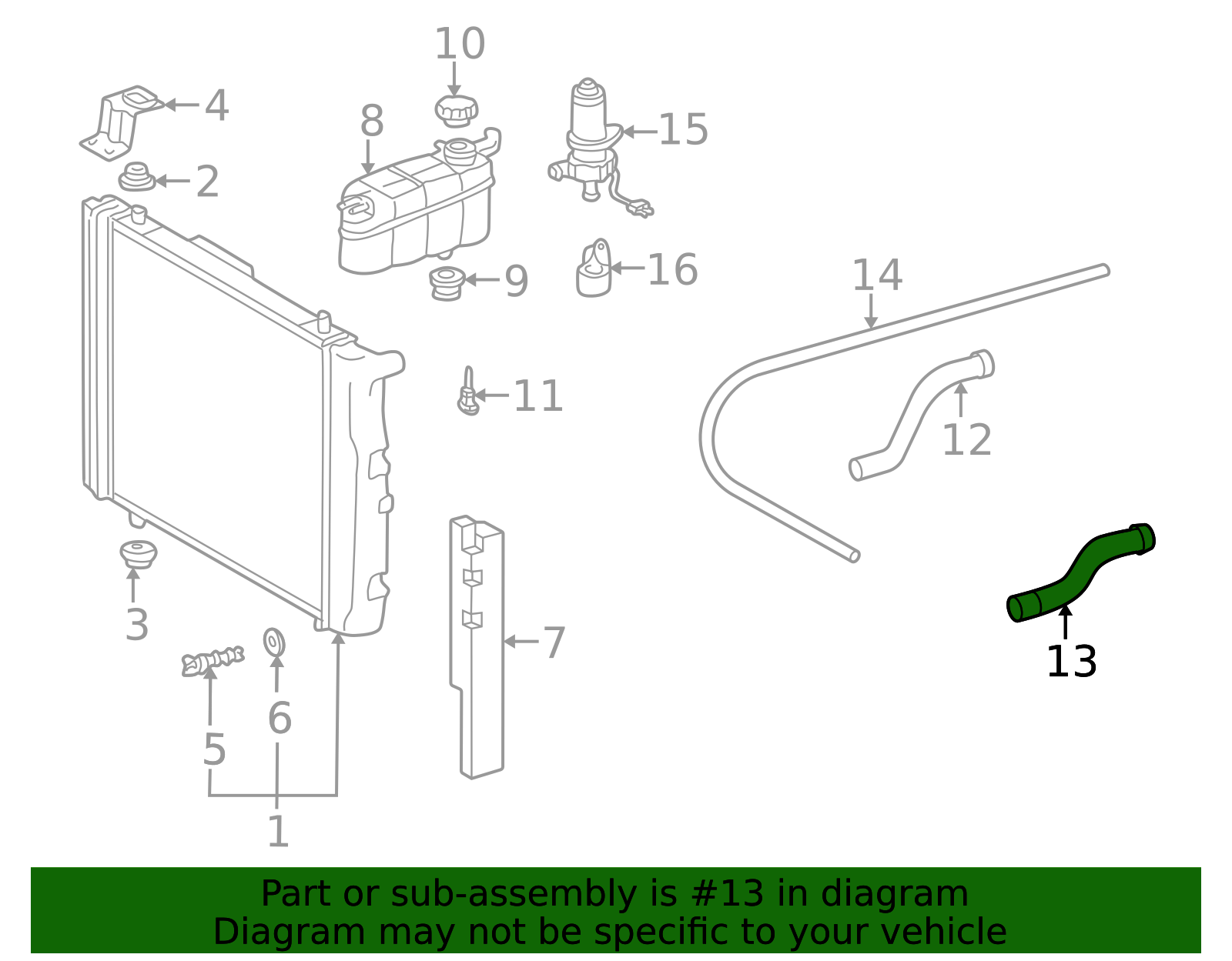 Radiator Hose 463-501-06-84 - Dependable OEM Engine Cooling ...