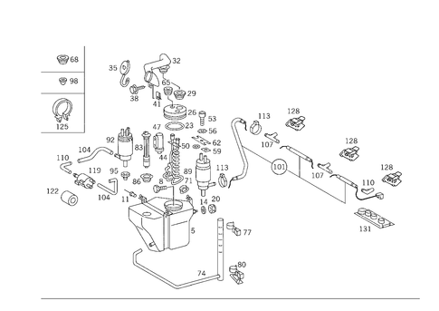 Pane Washer, Headlamp Wiper/Washer for 1993 Mercedes-Benz 300SD #0