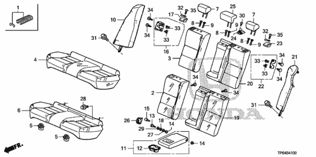 Rear Seat for 2012 Honda Crosstour #0