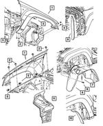 55196996AC - Body Sheet Metal Except Doors: Cowl Side To Fender Silencer, Right &amp; Left for Jeep: Grand Cherokee Image