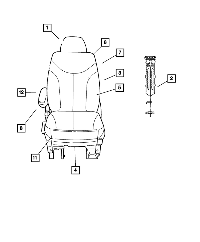 1HU571S3AA - Interior Trim: Headrest Sleeve, Locking for Mopar Image