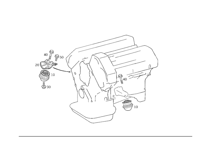2029902201 - Engine Suspension: Hexagonal Head Screw for Mercedes-Benz Image image