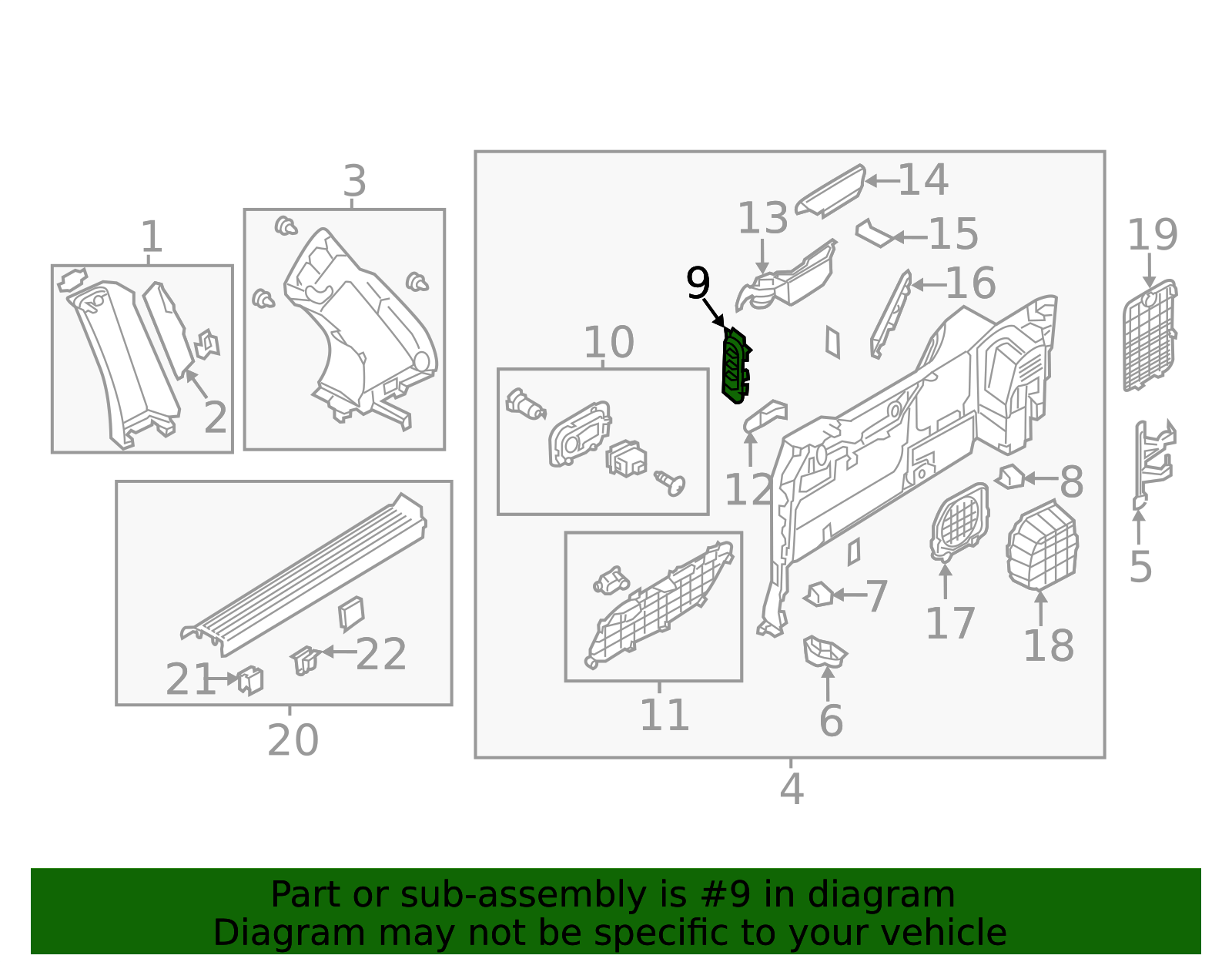 2014 Kia Sedona Accessory Bezel 85738-4D300CS | QuirkParts