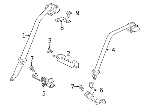 Rear Seat Belts for 2020 Jaguar XE #0