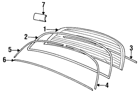Back Glass for 1994 Jaguar XJS #0