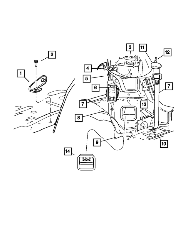 « 4680555AA – Interior Trim : Ceinture De Sécurité Support, Côté Gauche pour Mopar Image »