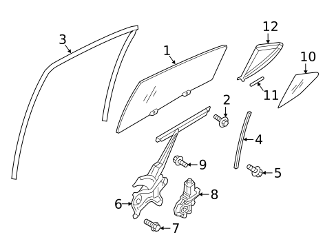 Glass - Rear Door for 2023 Mitsubishi Mirage G4 #0