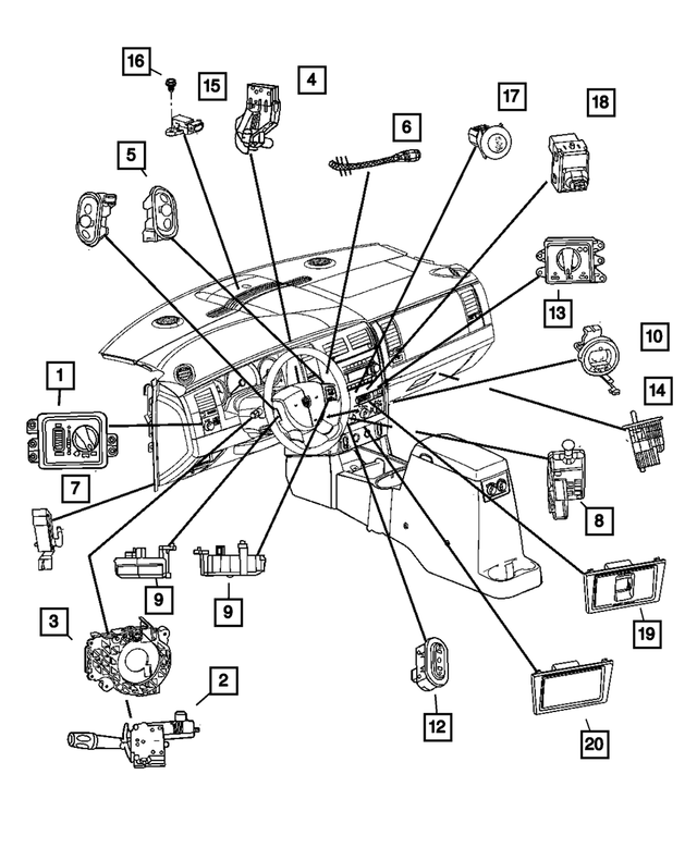 56049116AC - Electrical: Headlamp Switch for Mopar Image image