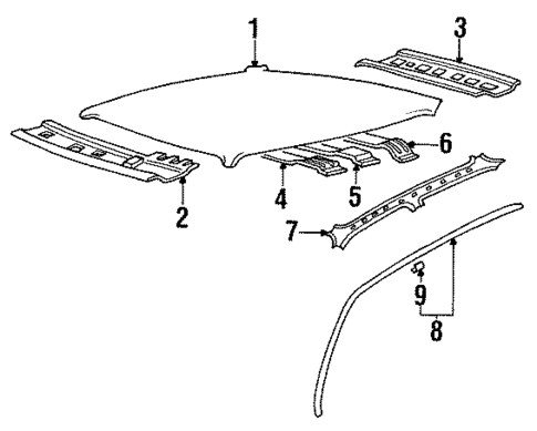 Roof & Components for 1995 Hyundai Sonata #1