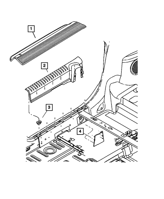 « SG98BDAAB – Interior Trim : Plaque De Seuil Couvercle, Côté Droit pour Mopar Image »