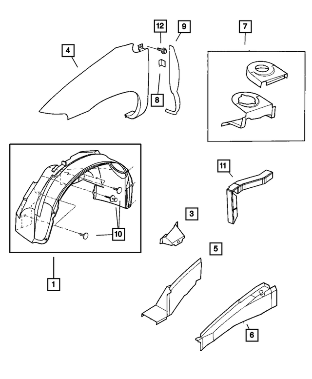 4860531AB - Body Sheet Metal Except Doors: Front Side Rail To Sill Reinforcement, Left for Mopar Image