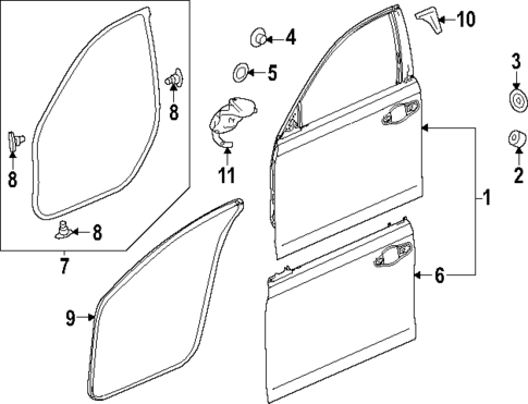 Door & Components for 2023 Honda Accord #1