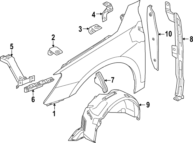 8Y0821105C - Body: Fender for Audi Image