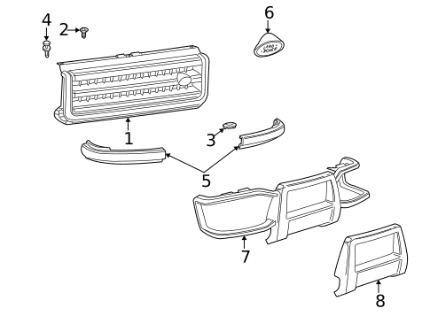 Grille & Components for 2000 Land Rover Discovery #0
