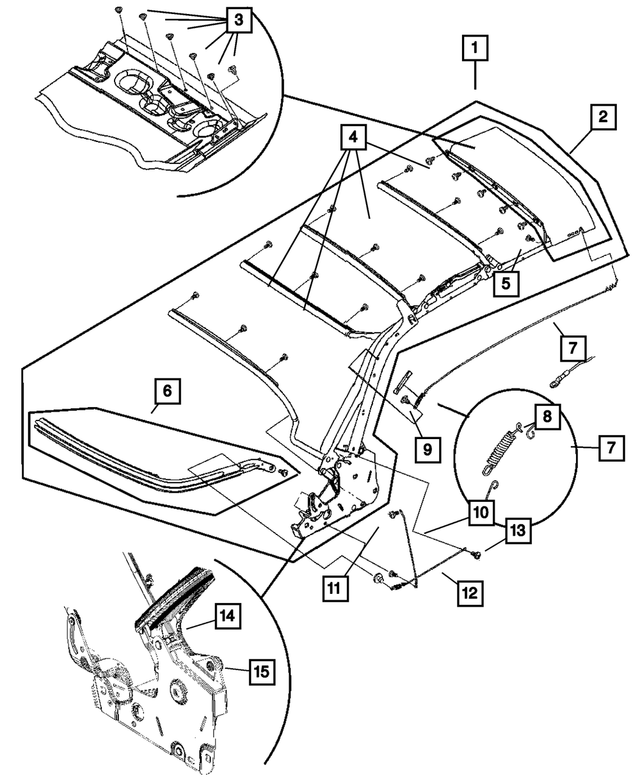 « 5179853AB – Body Sheet Metal Except Doors : Capote électrique Ens Cadre pour Mopar Image »