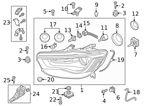Headlamp Components for 2017 Audi A6 Quattro #1