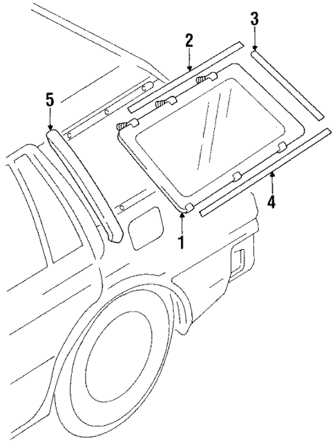 Glass & Hardware for 1990 Toyota Corolla #0