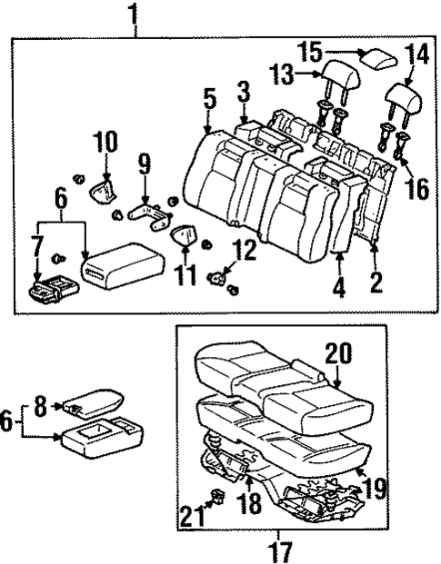 Rear Seat Components for 1998 Lexus LS400 #0