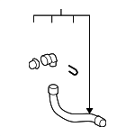1K0122051GL - Cooling System: Lower Hose for Volkswagen: Eos, Golf, Golf R, GTI, Jetta Image
