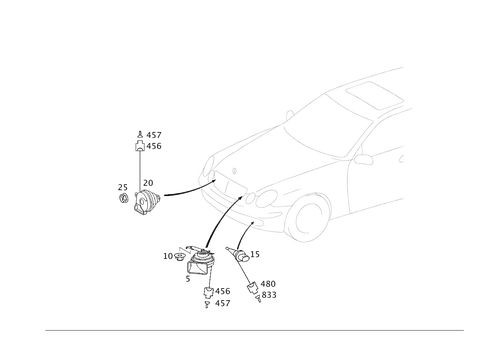 Horn and Outboard Temperature Indicator for 1995 Mercedes-Benz E320 #0