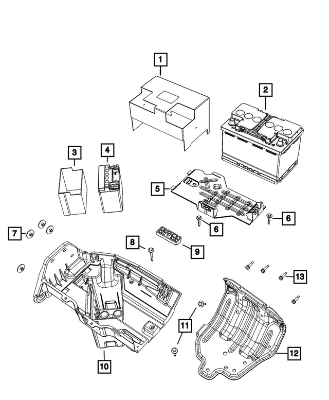 68275818AD - Electrical: Battery Tray for Mopar Image