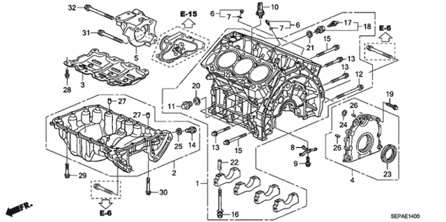Cylinder Block - Oil Pan for 2008 Acura TL #0