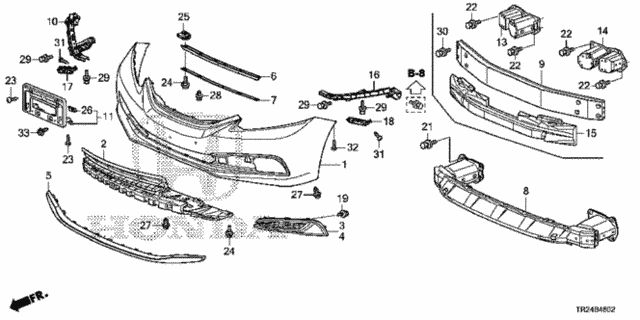 Front Bumper (2) for 2015 Honda Civic #0