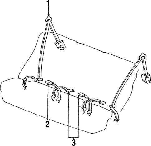 Rear Seat Belts for 1998 Hyundai Sonata #0