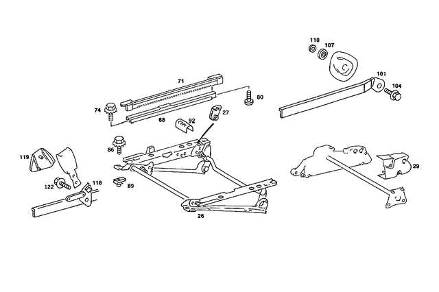 1239190911 - Front Seats: Plate for Mercedes-Benz: 230, 280SE, 300SE, 300SEL, 380SE, 380SEL, 450SE, 450SEL, 560SEL Image image